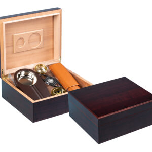 25-50 Count Cherry Cigar Humidor Gift Set