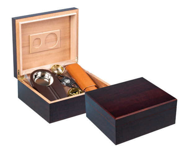 25-50 Count Cherry Cigar Humidor Gift Set