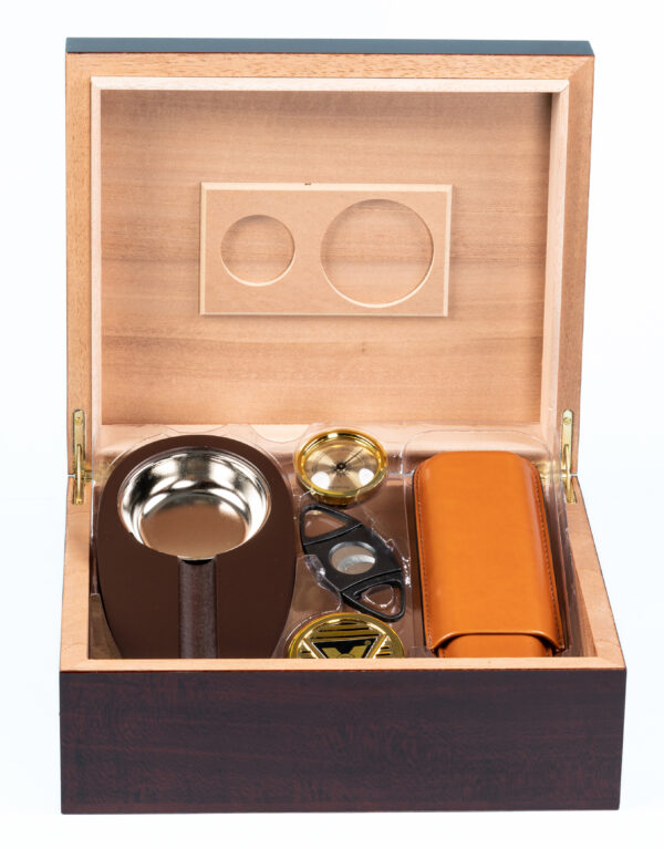 25-50 Count Cherry Cigar Humidor Gift Set