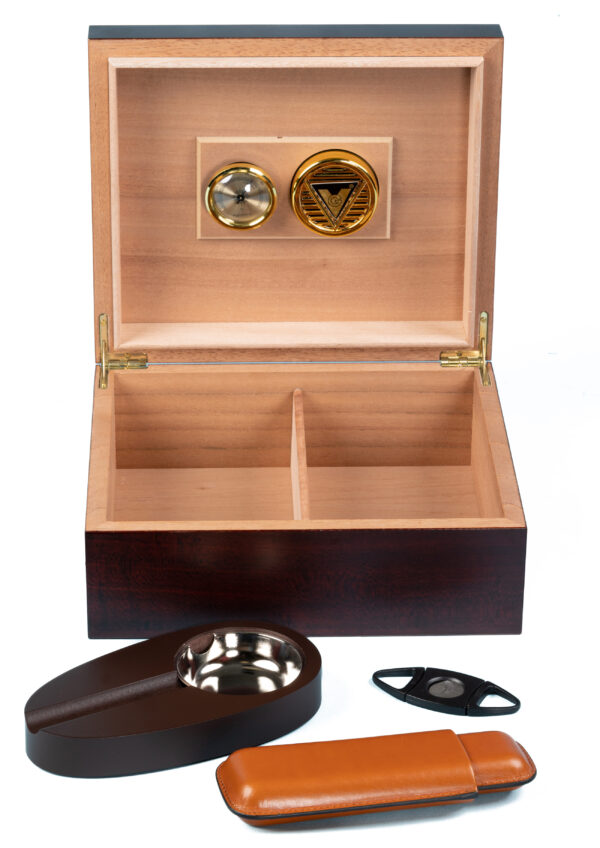 25-50 Count Cherry Cigar Humidor Gift Set