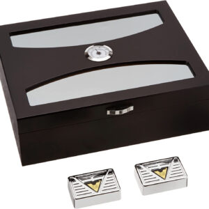 Delano 100 Count Black Humidor with UV Protected Glass.