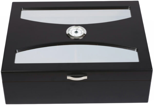 Delano 100 Count Black Humidor with UV Protected Glass.