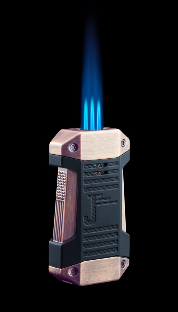 Single Action Triple Flame Cigar Torch - Large Gauge Punch & Fuel Window