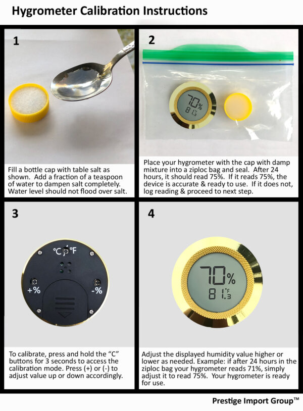 Round Digital Hygrometer / Easy to Read Display & Calibration