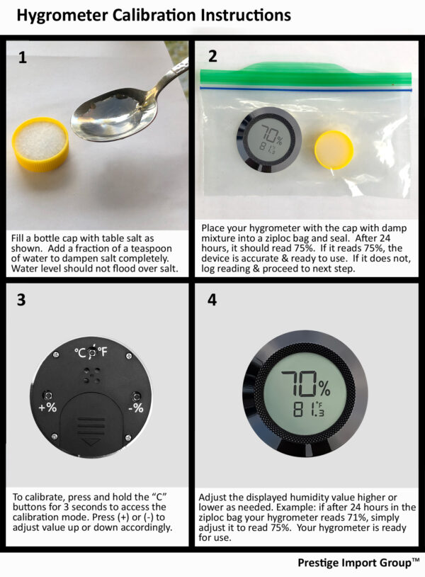 Round Digital Hygrometer / Easy to Read Display & Calibration