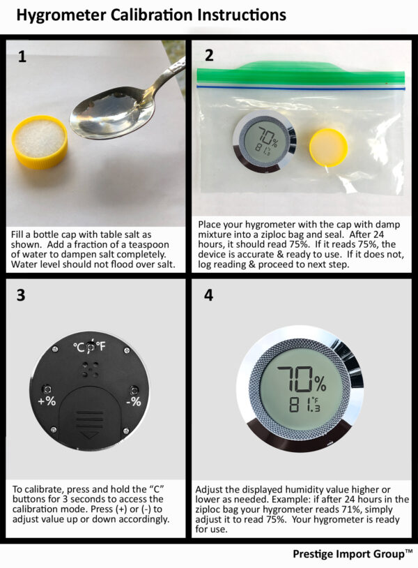 Round Digital Hygrometer / Easy to Read Display & Calibration