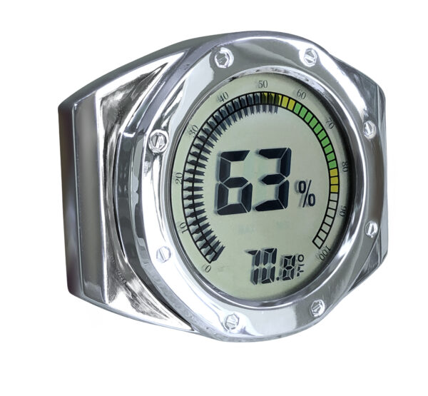 Watch Bezel Digital Hygrometer / Multi Color Gauge & Calibration