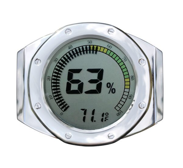 Watch Bezel Digital Hygrometer / Multi Color Gauge & Calibration