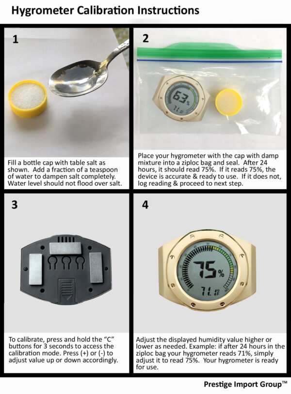 Watch Bezel Digital Hygrometer / Multi Color Gauge & Calibration