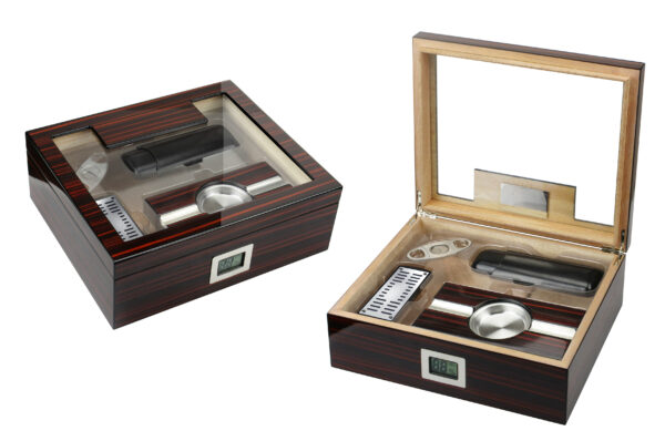 Kensington Gift Set Cigar Humidor with Exernal Hygrometer