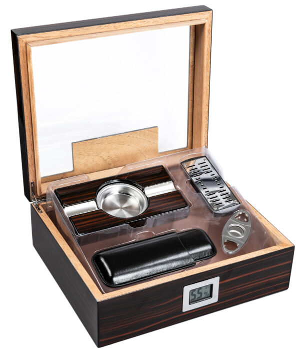 Kensington Gift Set Cigar Humidor with Exernal Hygrometer