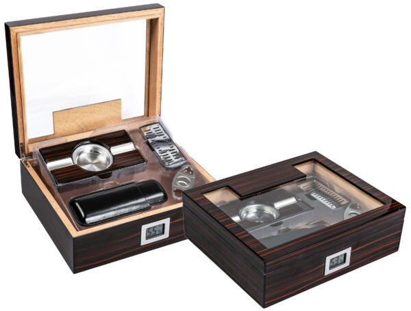 Kensington Gift Set Cigar Humidor with Exernal Hygrometer