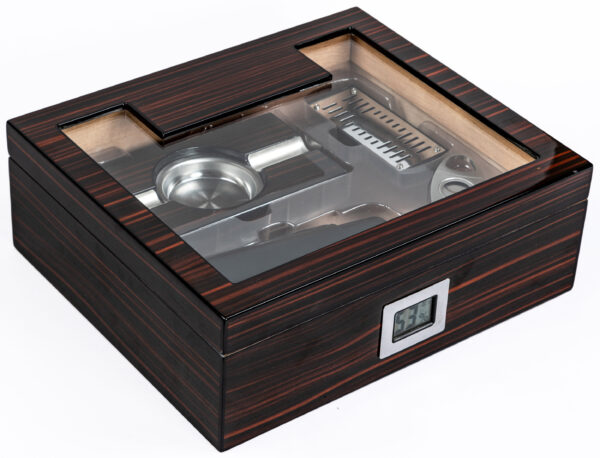 Kensington Gift Set Cigar Humidor with Exernal Hygrometer