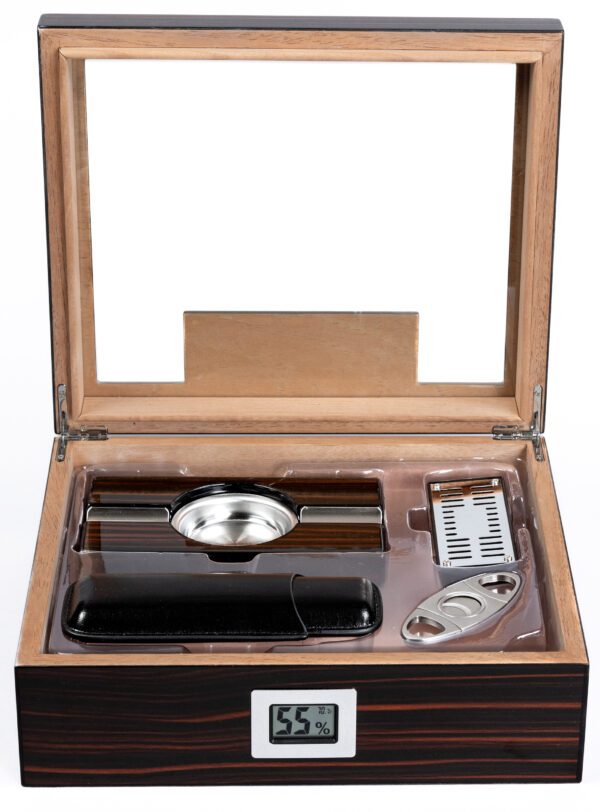 Kensington Gift Set Cigar Humidor with Exernal Hygrometer