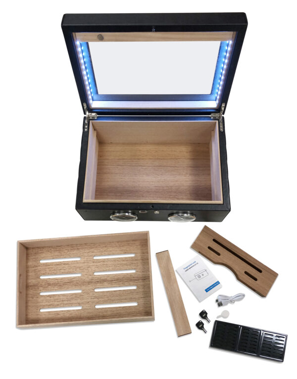 LemansGT 120 Count Cigar Humidor with Finger Print Security