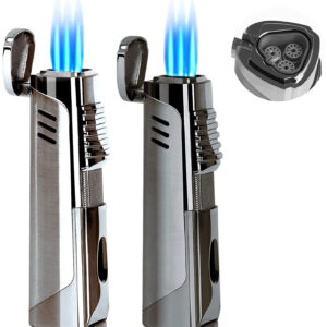 The Pinnacle Contemporary Triple Flame Torch with Built in Punch Cutter