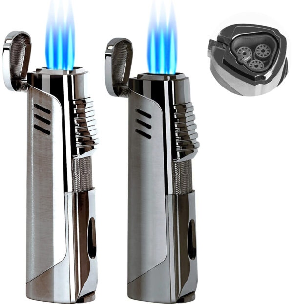 The Pinnacle Contemporary Triple Flame Torch with Built in Punch Cutter