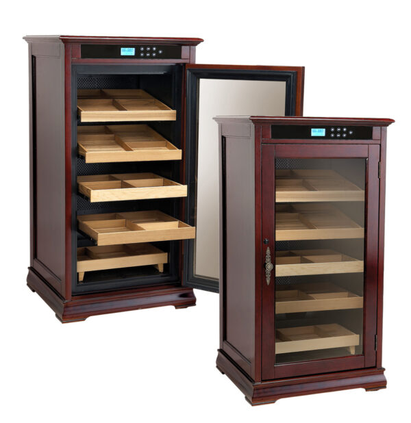 Redford 1250 Count Electric Humidor Cabinet 1250 Ct. Electric Climate/Humidity Controlled Cabinet in Dark Cherry or Espresso