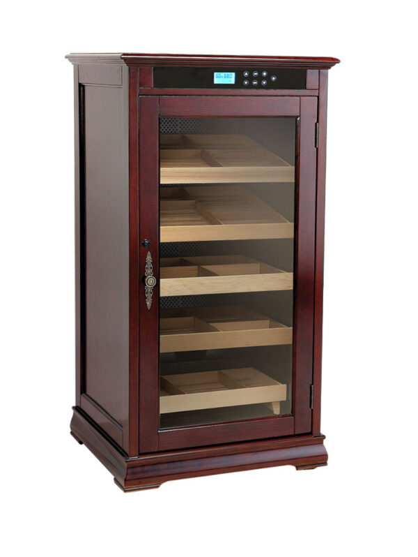 Redford 1250 Count Electric Humidor Cabinet 1250 Ct. Electric Climate/Humidity Controlled Cabinet in Dark Cherry or Espresso