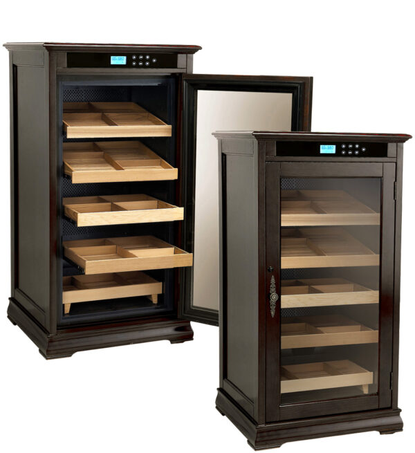 Redford 1250 Count Electric Humidor Cabinet 1250 Ct. Electric Climate/Humidity Controlled Cabinet in Dark Cherry or Espresso