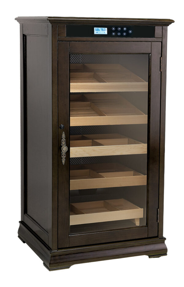 Redford 1250 Count Electric Humidor Cabinet 1250 Ct. Electric Climate/Humidity Controlled Cabinet in Dark Cherry or Espresso