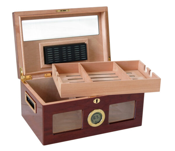 Valencia 120 Count Beveled Glass Cigar Humidor